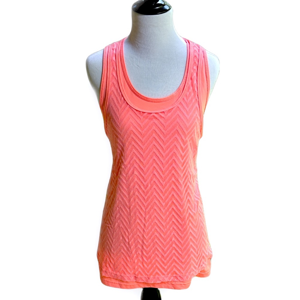 Urban Street Gym Yoga Fluorescent Orange Zigzag Racerback Fila Workout Top ~ L